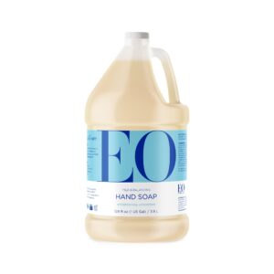 eo liquid hand soap refill, 1 gallon, unscented, organic plant-based gentle cleanser with pure essential oils