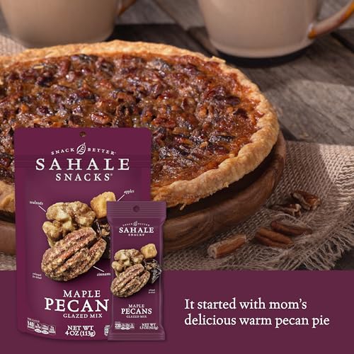 Sahale Snacks Maple Pecans Glazed Mix, 1.5 Oz Grab & Go Bags (18 Packs) Dry-Roasted, Deluxe Mixed Nuts with Cherries, Apples, Maple, and Cinnamon - Non-GMO, Kosher, and Certified Gluten-Free Snacks