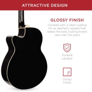 Best Choice Products Acoustic Electric Bass Guitar - Full Size, 4 String, Fretted Bass Guitar - Black