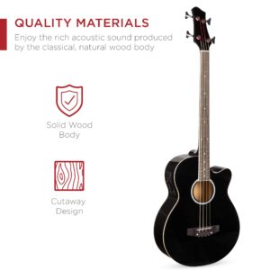 Best Choice Products Acoustic Electric Bass Guitar - Full Size, 4 String, Fretted Bass Guitar - Black