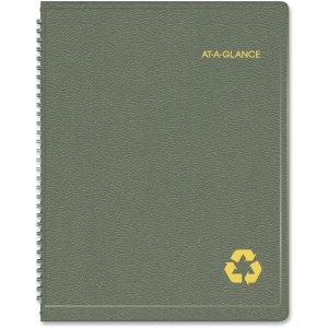 AT-A-GLANCE Recycled Weekly/Monthly Appointment Book, 8 x 11 Inches, Green, 2012 (70-950G-60)