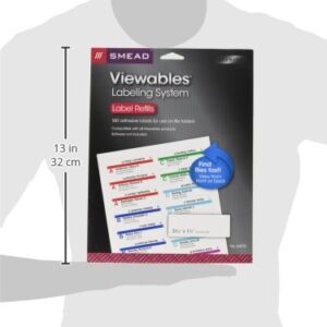 Smead 64915 Viewables Color Labeling System Label Pack Refill 3 1/2 Inch White 160/Pack