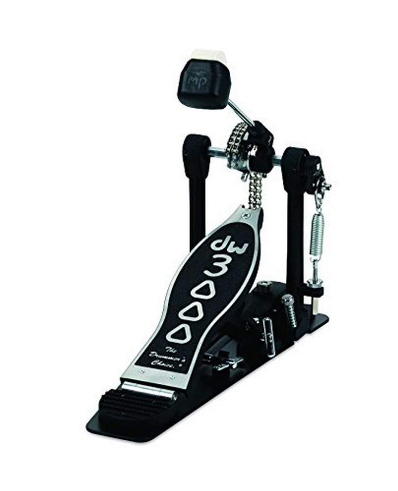 Drum Workshop, Inc. 3000 Series Pedals Bass Drum, Black and Silver, Single (DWCP3000)