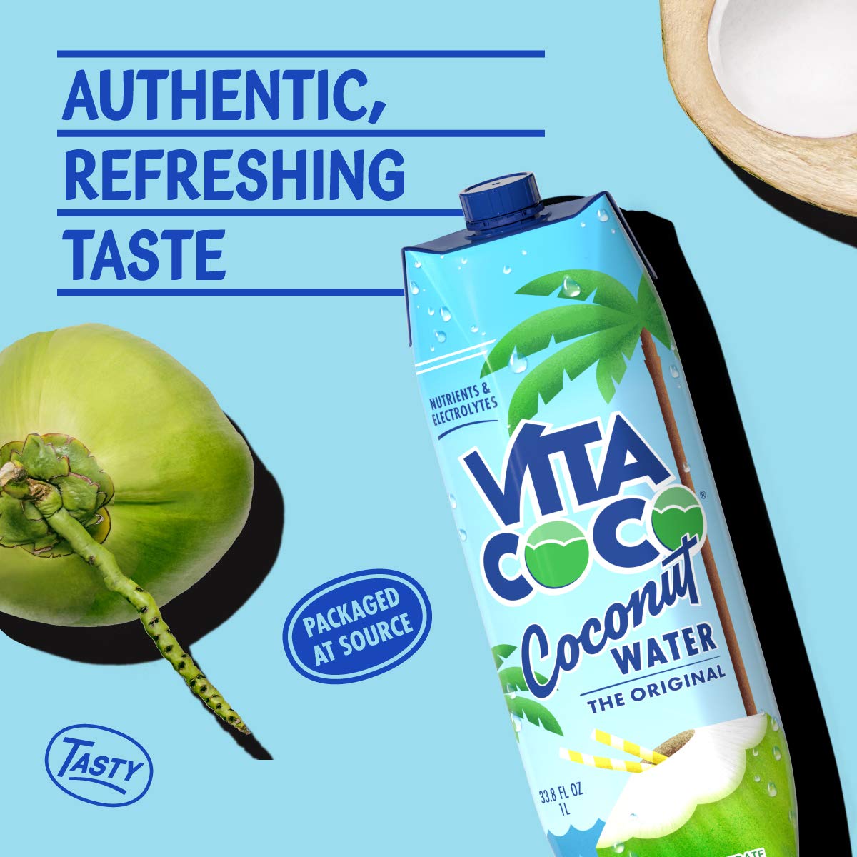 Vita Coco Pure Coconut Water, 33.8 Fl Oz