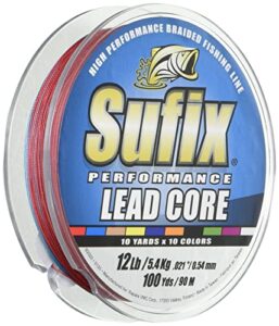 sufix 668-118mc performance lead core fishing line, 18-pound, 100-yard metered