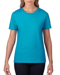 anvil ladies' lightweight t-shirt 2xl caribbean blue