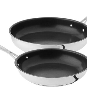 Cuisinart Chef's Classic Stainless Nonstick 2-Piece 9-Inch and 11-Inch Skillet Set - Black And Silver