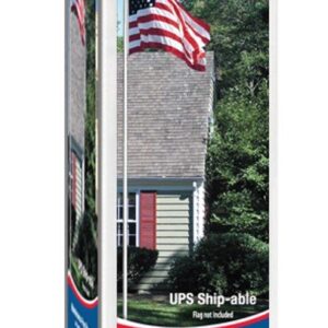 Annin Flagmakers American Flag White Gel-Coat Fiberglass Pole, Villager III Kit, 20 Feet (Model 395)