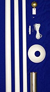 Annin Flagmakers American Flag White Gel-Coat Fiberglass Pole, Villager III Kit, 20 Feet (Model 395)