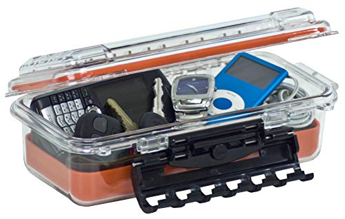 Plano Guide Series 3500 Field Box Waterproof Case, Orange, Small, Waterproof Dry Box with Wrist Strap for Boat, Kayak, and Camping, Outdoor Gear Storage