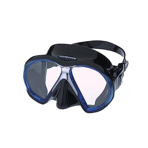 ATOMIC AQUATICS SubFrame Scuba Diving Mask with UltraClear Lenses | Durable Indestructible Two-Window Swimming Mask for Snorkeling, Regular Fit, Black/Blue