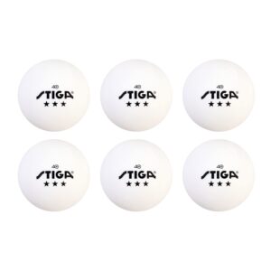 stiga tournament-quality 3-star ping pong balls – official size and 40mm weight – ultimate durability and high-performance table tennis balls – 6 pack (white) - for indoor/outdoor ping pong table