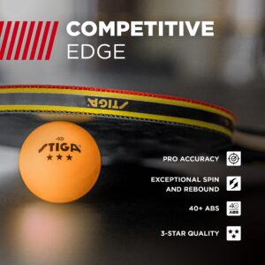 STIGA Tournament-Quality 3-Star Ping Pong Balls – Official Size and 40mm Weight – Ultimate Durability and High-Performance Table Tennis Balls – 6 Pack (Orange) - for Indoor/Outdoor Ping Pong Tables