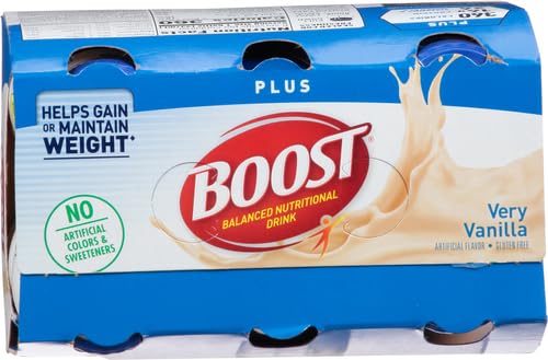 BOOST Plus Balanced Nutritional Drink, Very Vanilla, 8 FL OZ (Pack of 6)