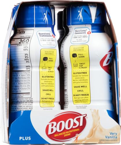 BOOST Plus Balanced Nutritional Drink, Very Vanilla, 8 FL OZ (Pack of 6)