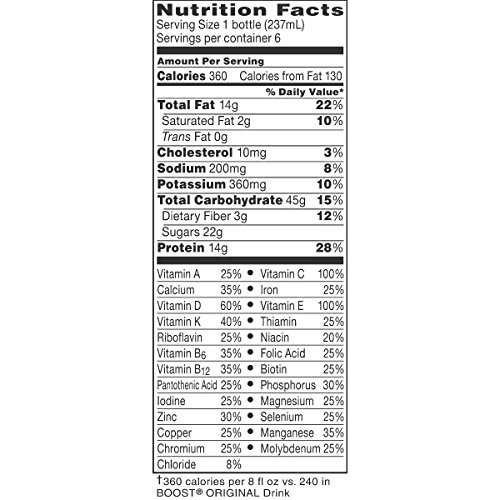 BOOST Plus Balanced Nutritional Drink, Very Vanilla, 8 FL OZ (Pack of 6)