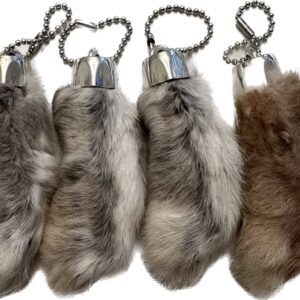 Dangerous Threads Rabbit Rabbits Foot Keychain White/Natural 4 Pcs