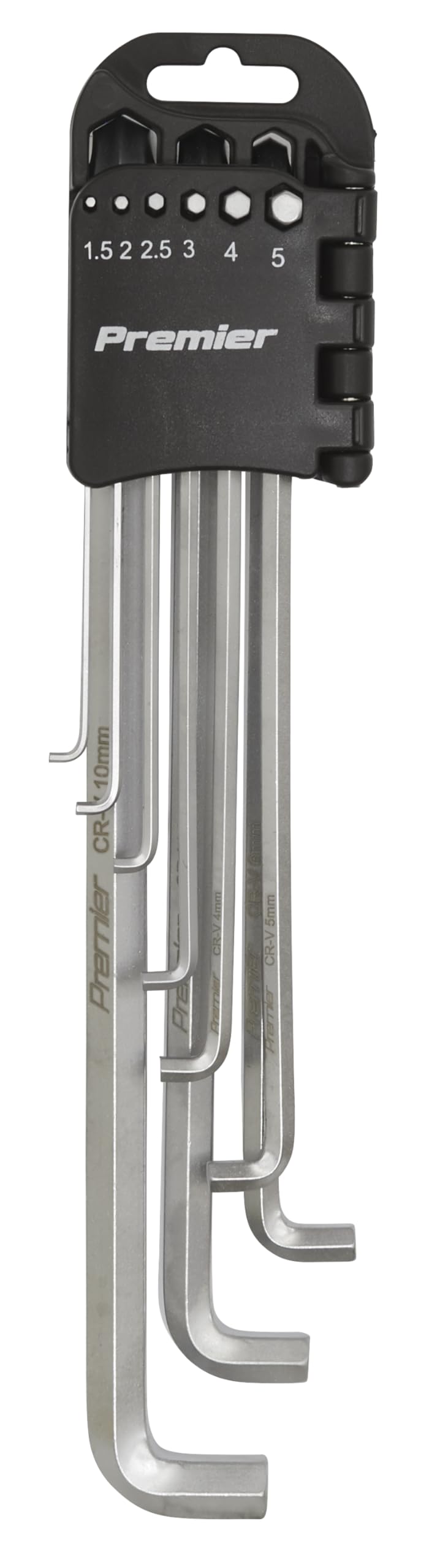 Sealey AK7174 9 Piece Stubby Element Extra-Long Hex Key Set - Metric, Silver