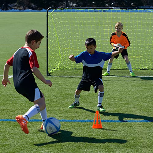 Franklin Sports Plastic Soccer Cones - Mini Sports Cones for Drills + Practice - Flexible Orange Goal Cones for Training + Games - 9 Inches, Set of 4