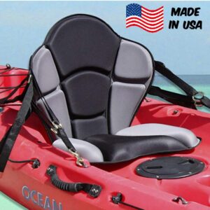 GTS Expedition Molded Foam Kayak Seat - Standard Zipper Pack Comfortable Padded Kayak Canoe Boat Seat Fishing Seat Super Supportive Lumbar Support, Comfortable Kayak Adjustable Backrest