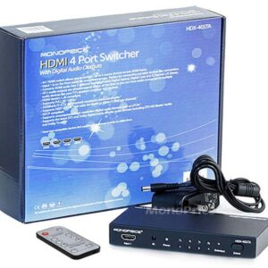 Monoprice Blackbird 4x1 HDMI 1.4 Switch - HDCP 1.4, with Toslink, Digital Coax and Analog Audio Extractor, 1080p 60Hz, DAC (Compatible with PS4/5 Xbox Apple TV Fire Stick Roku Blu-Ray Player)