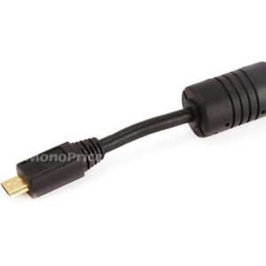 Monoprice 6-Feet USB 2.0 A Male to Micro 5pin Male 28/24AWG Cable with Ferrite Core (Gold Plated) (105458),Black