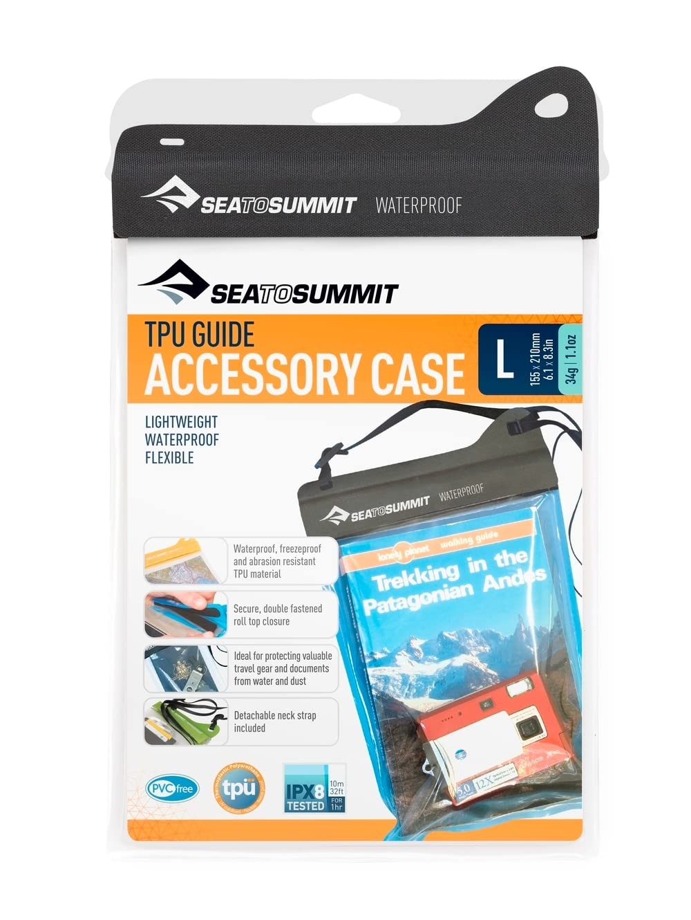 Sea to Summit Waterproof TPU Accessory Case, Large (8.5 x 6 inches), Black