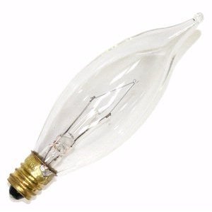 SATCO S3274 Incandescent Bulbs; 25 Watt CA8 Incandescent; Clear; 1500 Average Rated Hours; 210 Lumens; Candelabra Base; 120 Volt 25 Pack