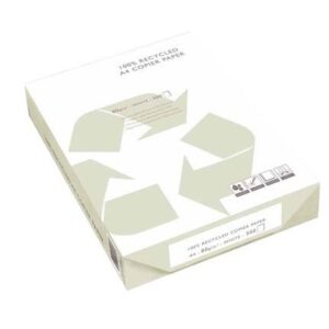 q connect 100% recycled multifunctional a4 80 gsm copier paper - 5 x reams of 500 sheets per box