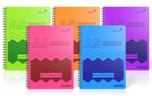 silvine a5 wirebound notebook with 160 lined pages and durable polyprop covers. [assorted pack of 10],polya5ac