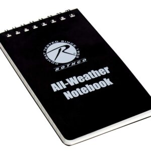 Rothco All-Weather Waterproof Notebook (3" x 5", Black)