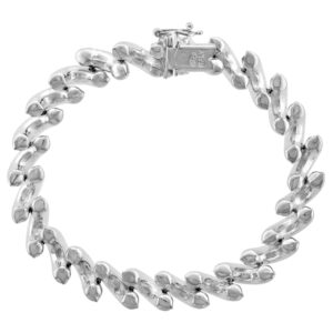 Medium Sterling Silver 10mm San Marco Bracelet for Women Italy 3/8 inch wide 8 inch long