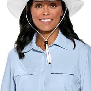 Coolibar UPF 50+ Women's Shelly Shapeable Travel Sun Hat - Sun Protective (One Size- White)