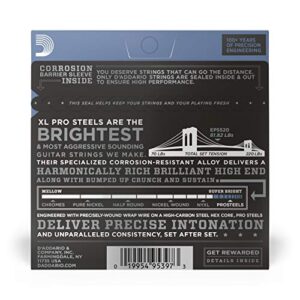 D'Addario Guitar Strings - ProSteels Electric Guitar Strings - Round Wound - Brighter, Crunchier, Increased Sustain - EPS520 - Super Light, 9-42