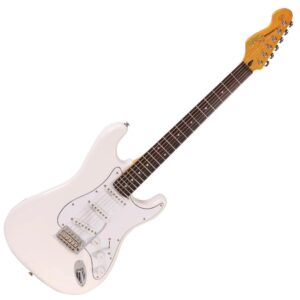 vintage guitars v6 fillmore electric guitar - olympia white