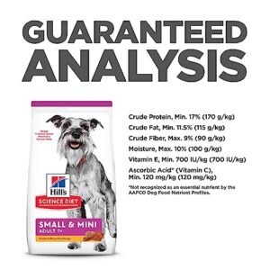 Hill's Science Diet Small & Mini, Senior Adult 7+, Small & Mini Breeds Senior Premium Nutrition, Dry Dog Food, Chicken, Brown Rice, & Barley, 15.5 lb Bag