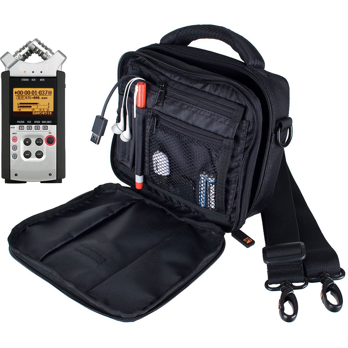 Protec Portable Audio Recorder Case with Adjustable Walls and Rain Jacket