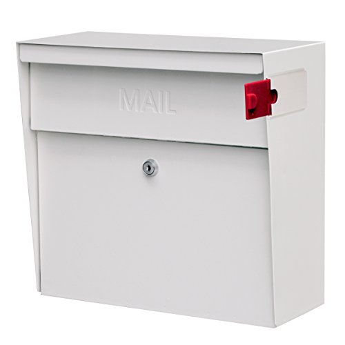 Mail Boss 7163 Metro Locking Security Wall Mount Mailbox, Cream White