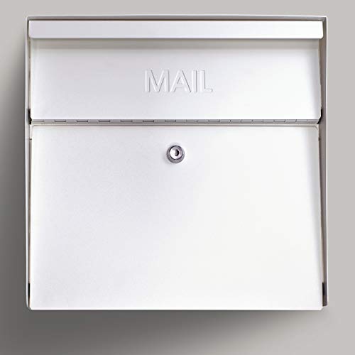 Mail Boss 7163 Metro Locking Security Wall Mount Mailbox, Cream White