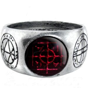 Agla Alchemy Gothic Pewter Talisman Ring - size 7