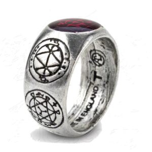 Agla Alchemy Gothic Pewter Talisman Ring - size 7