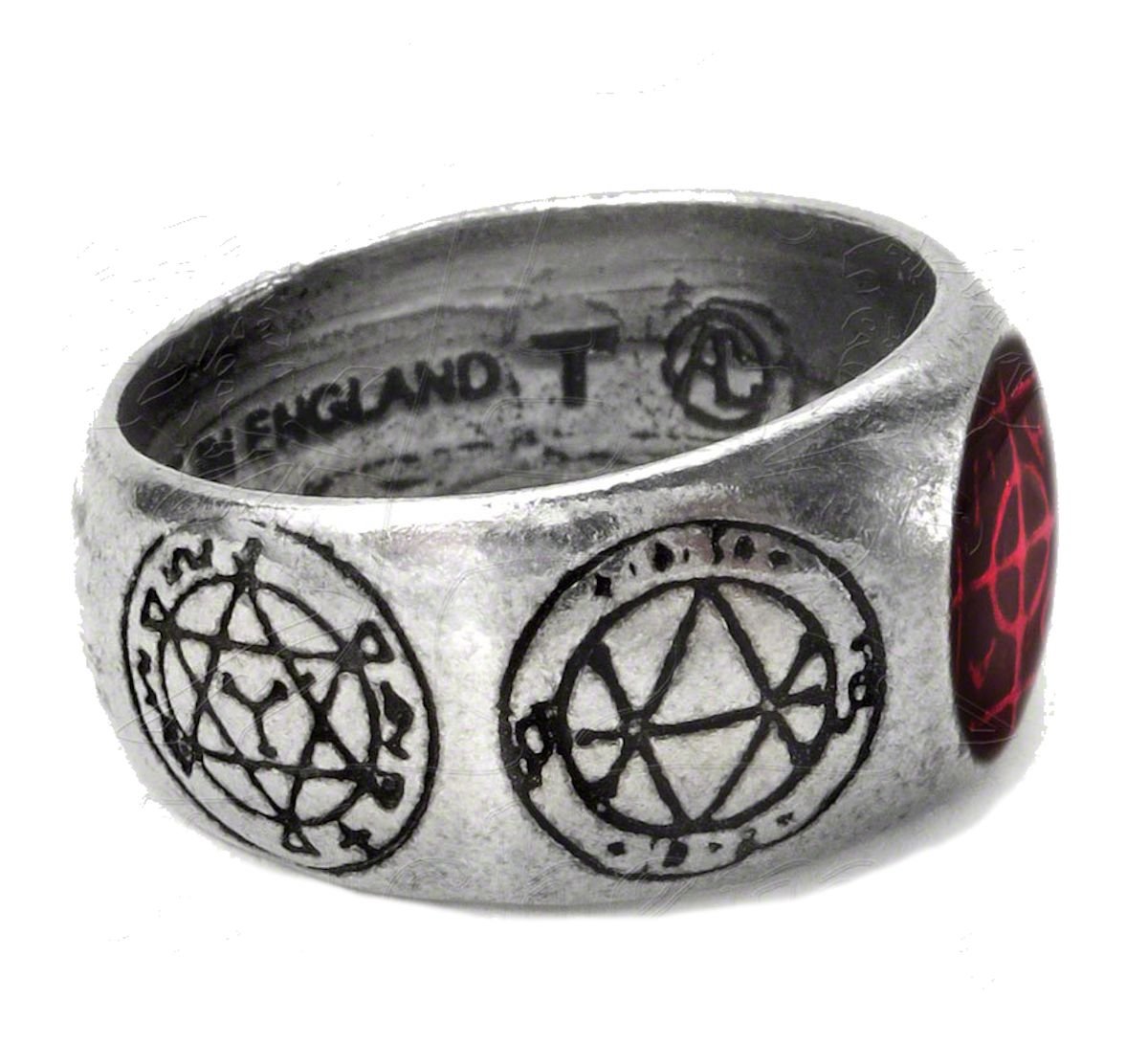 Agla Alchemy Gothic Pewter Talisman Ring - size 7