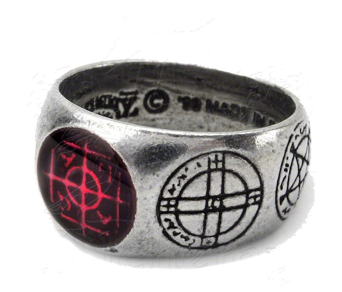 Agla Alchemy Gothic Pewter Talisman Ring - size 7