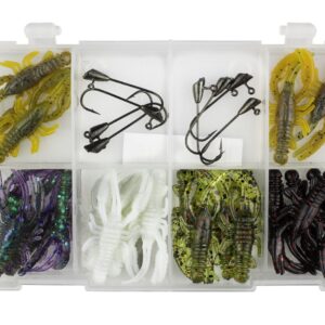 Trout Magnet Trout Slayer 28 Piece Fishing Kit, Includes 20 Crawdad Bodies and 8 Size 6 Long Shank Hooks, Great for Small Streams and Lakes, Catches All Species, White