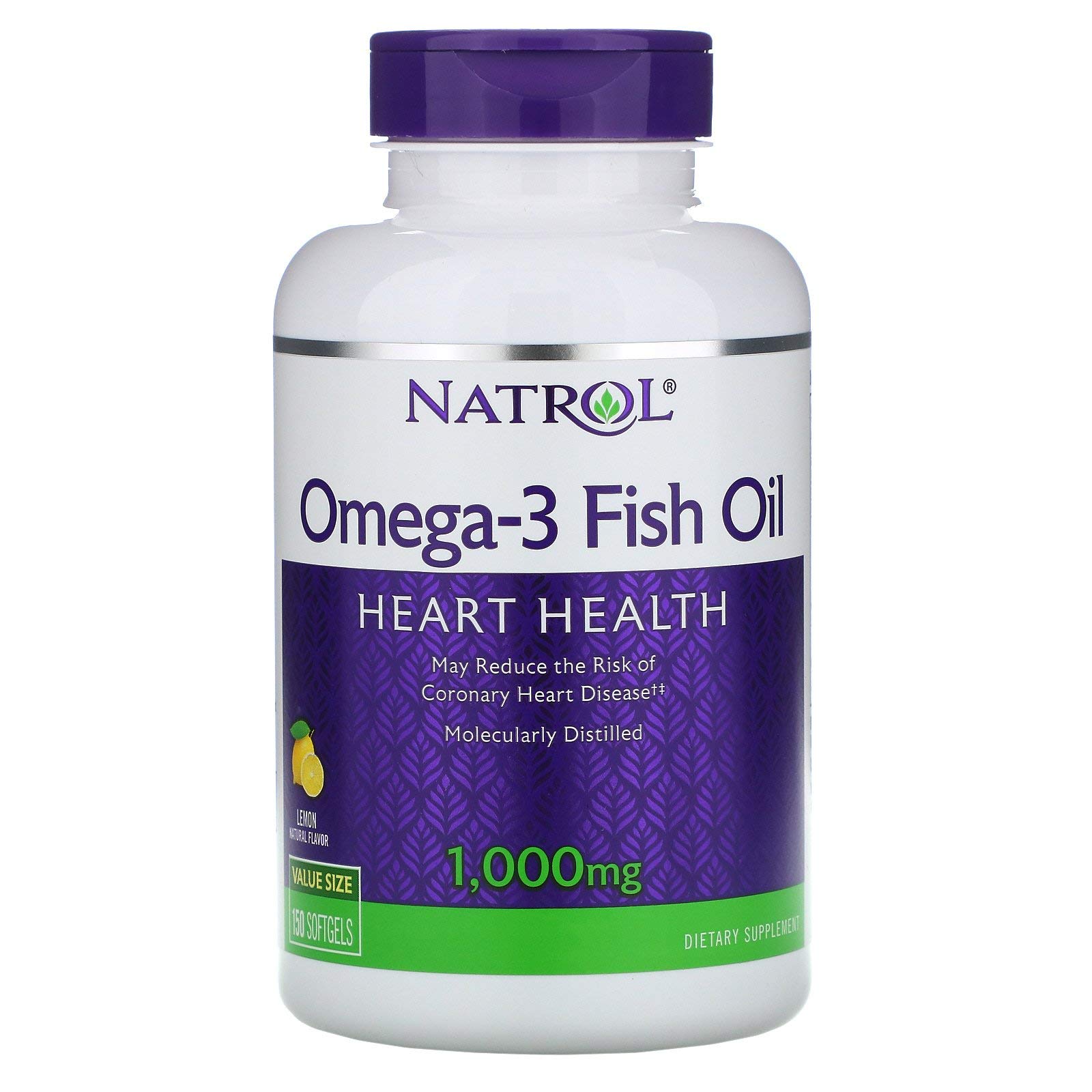 Natrol Omega-3 Fish Oil 1000mg, 150 Softgels (Pack of 2)2