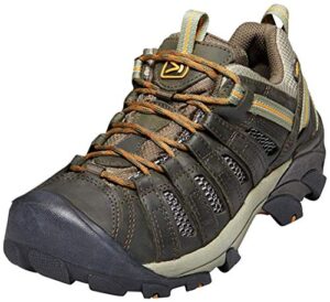 keen voyageur hiking shoe - men's black olive/inca gold, 14.0