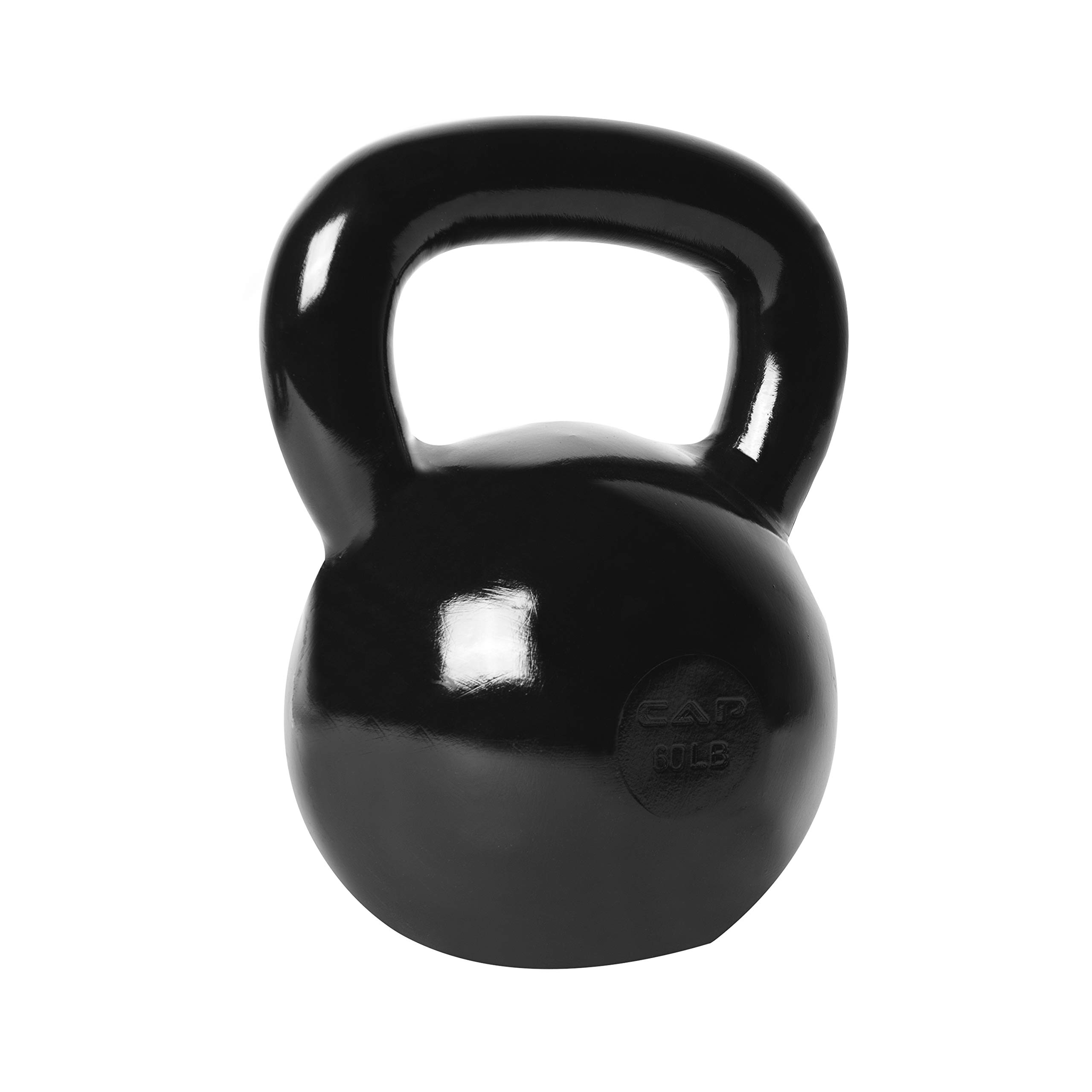 CAP Barbell Black Powder Coated Cast Iron Kettlebell, 60 lb