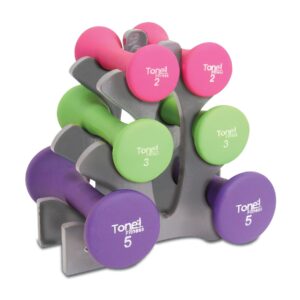 tone fitness 20-pound hourglass dumbbell set | weight set