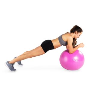 Tone Fitness Stability Ball / Exercise Ball | Exercise Equipment, Pink, 55 Centimeters