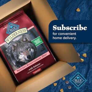 Blue Buffalo Wilderness Adult High-Protein Dry Dog Food with Real Salmon, Grain-Free, Made in the USA with Natural Ingredients, Salmon, 24-lb. Bag